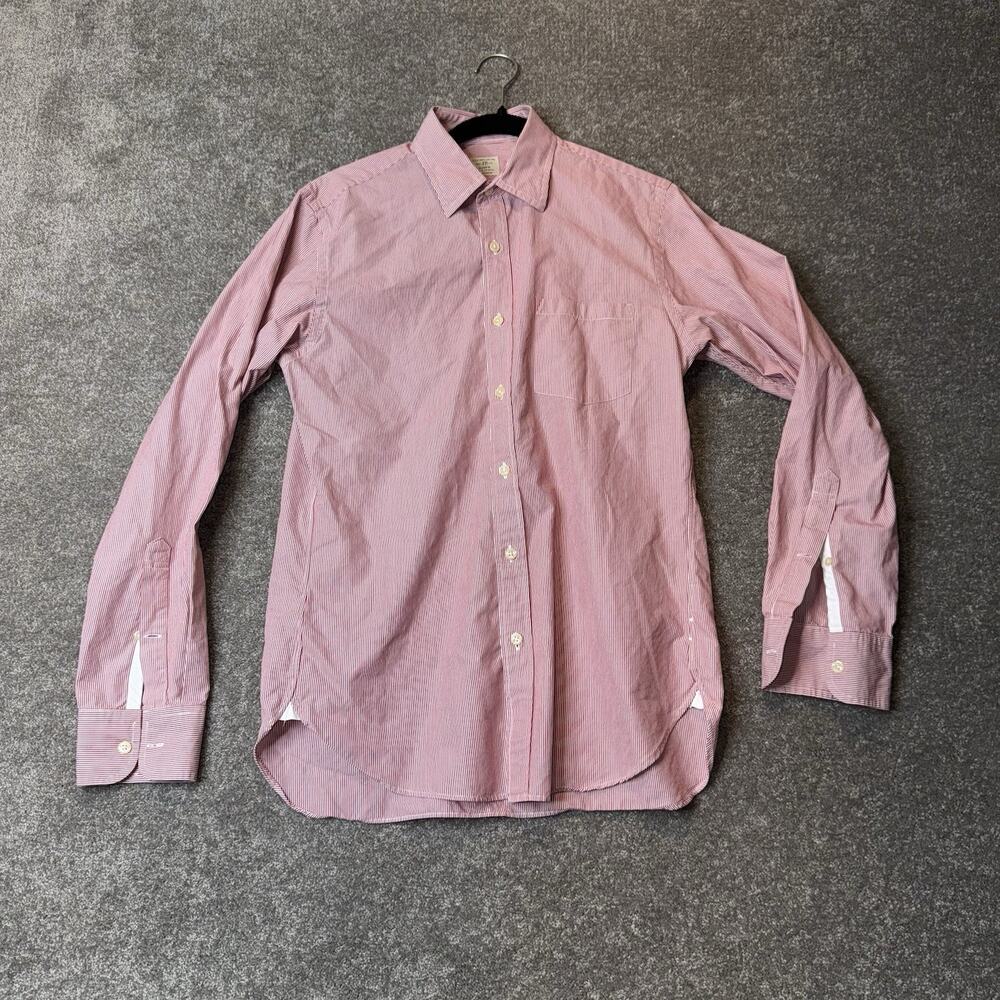 J.Crew‎ Red Striped 2-Ply Cotton Button-Down Shirt Men’s Size S Mauritius Preppy
